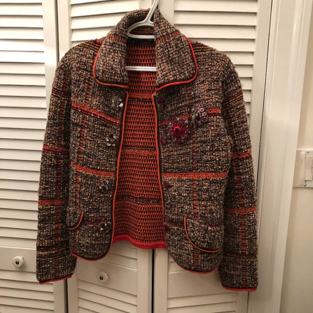 Loreana Antoniazzi Women Wool Earthtone Jackets, Made In Italy, 4 Snap Buttons W